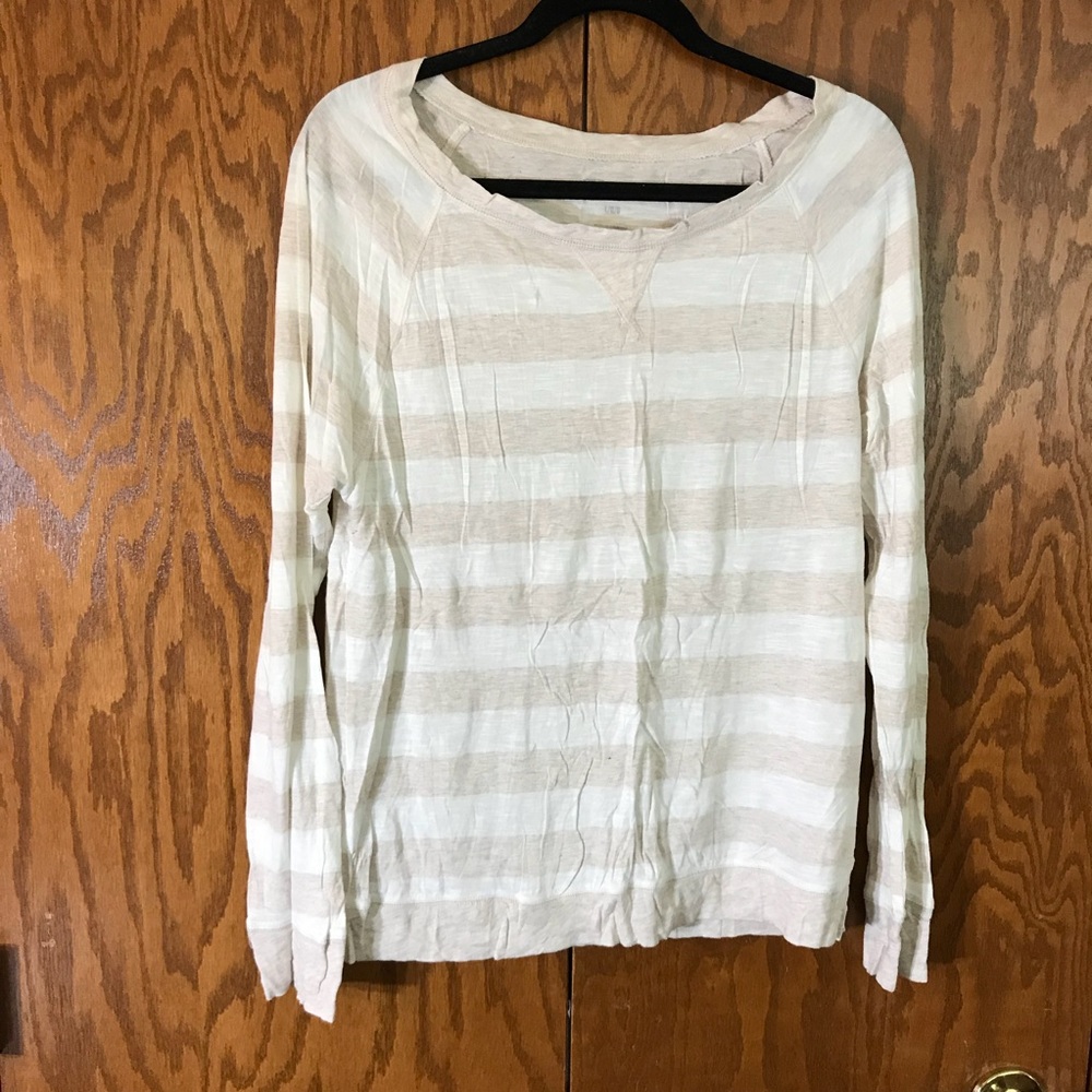 Old Navy cream and tan shirt size L